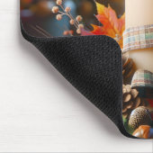 Herfstkaars met eikels muismat (Hoek)