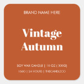  herfstkaarsetiket | minimalistische Herfst Vierkante Sticker (Voorkant)