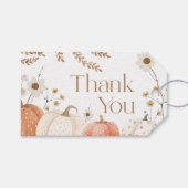 Herfstkaart met pompoen bedankje cadeaulabel (Voorkant (Horizontaal))