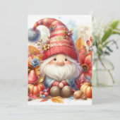 Herfstkabouter en bladeren waterverf kalligrafie t kaart (Staand voorkant)