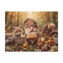 Herfstkabouter met dieren en taart Thanksgiving