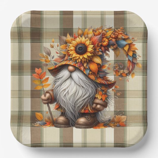 Herfstkabouter Papieren Bordje (Voorkant)