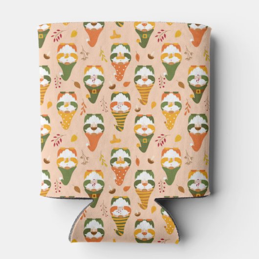 Herfstkabouters in het bospatroon blikjeskoeler (Achterkant)