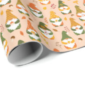 Herfstkabouters in het bospatroon cadeaupapier (Rol Hoek)