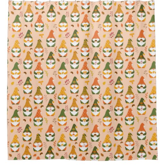 Herfstkabouters in het bospatroon douchegordijn (Voorkant)