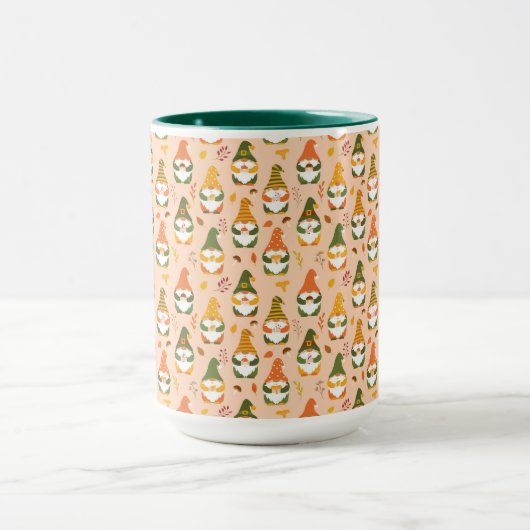 Herfstkabouters in het bospatroon mok (Midden)