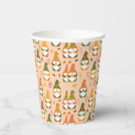 Herfstkabouters in het bospatroon papieren bekers (Rechts)