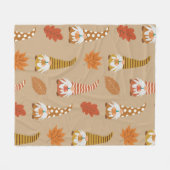 Herfstkabouters met esdoorn en eikenbladeren fleece deken (Voorkant (Horizontaal))