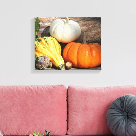 Herfstkalebassen Herfst Decoratieve kunstdoek Canvas Afdruk (Insitu (Woonkamer))