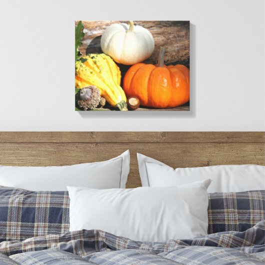 Herfstkalebassen Herfst Decoratieve kunstdoek Canvas Afdruk (Insitu (Slaapkamer))