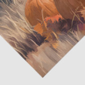 Herfstkalf tussen pompoenen decoupage tissuepapier (Detail)