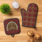 Herfstkalkoen Ovenwant & Pannenlap Set (Top down)