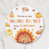 Herfstkalkoen pompoen Thanksgiving Bedankjes Labels (Voorkant)