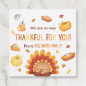 Herfstkalkoen pompoen Thanksgiving Bedankjes Labels (Voorkant)