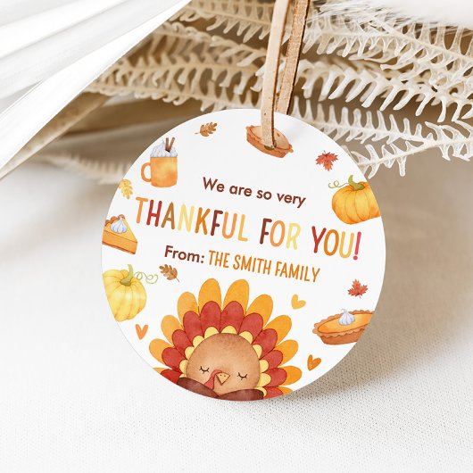 Herfstkalkoen pompoen Thanksgiving Bedankjes Labels