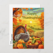 Herfstkalkoen pompoenen Happy Thanksgiving Briefka Briefkaart (Voorkant / Achterkant)