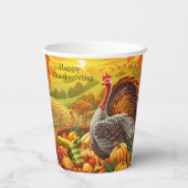 Herfstkalkoen pompoenen Thanksgiving papieren beke Papieren Bekers (Achterkant)