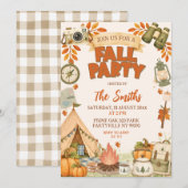 Herfstkampeer thema herfstfeest uitnodiging (Voorkant / Achterkant)