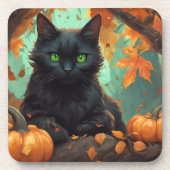 Herfstkat Bier Onderzetter (Voorkant)