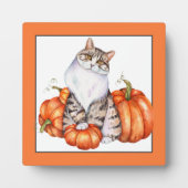 Herfstkat en pompoenen fotoplaat (Voorkant)