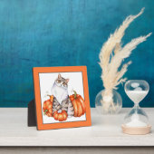 Herfstkat en pompoenen fotoplaat (Insitu)