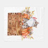 Herfstkat en pompoenen in doos  fleece deken (Voorkant (Horizontaal))