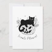 Herfstkat Halloween Ren Kaart (Achterkant)