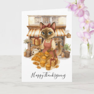 Herfstkatbakkerij Thanksgiving Fall Kattenliefhebb Kaart