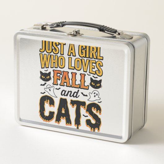 Herfstkatten Halloween-meisje Vintage Grafisch ont (Voorkant)