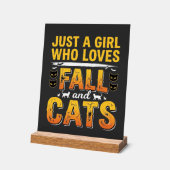 Herfstkatten Meisje Halloween-ontwerp_1 Acryl Bord (Hoek)