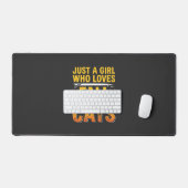 Herfstkatten Meisje Halloween-ontwerp_1 Bureaumat (Keyboard & Muis)