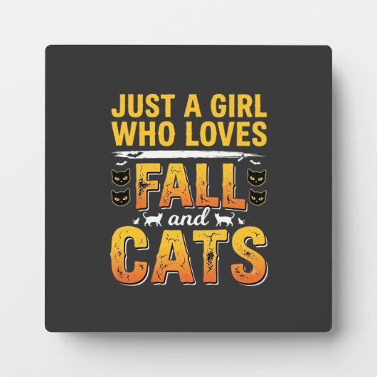 Herfstkatten Meisje Halloween-ontwerp_1 Fotoplaat (Voorkant)