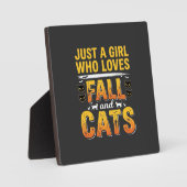 Herfstkatten Meisje Halloween-ontwerp_1 Fotoplaat (Voorkant)
