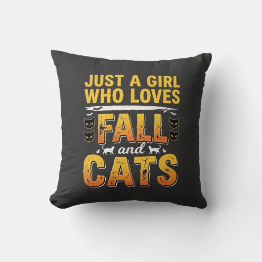 Herfstkatten Meisje Halloween-ontwerp_1 Kussen (Voorkant)