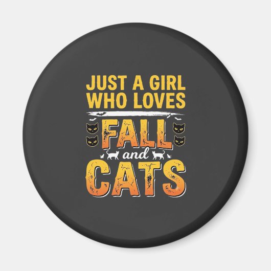 Herfstkatten Meisje Halloween-ontwerp_1 Magneet (Voorkant)
