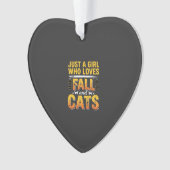 Herfstkatten Meisje Halloween-ontwerp_1 Ornament (voorkant)
