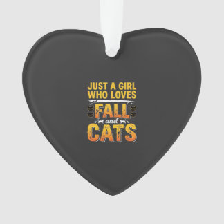 Herfstkatten Meisje Halloween-ontwerp_1 Ornament