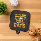 Herfstkatten Meisje Halloween-ontwerp_1 Pannenlap (Top down)
