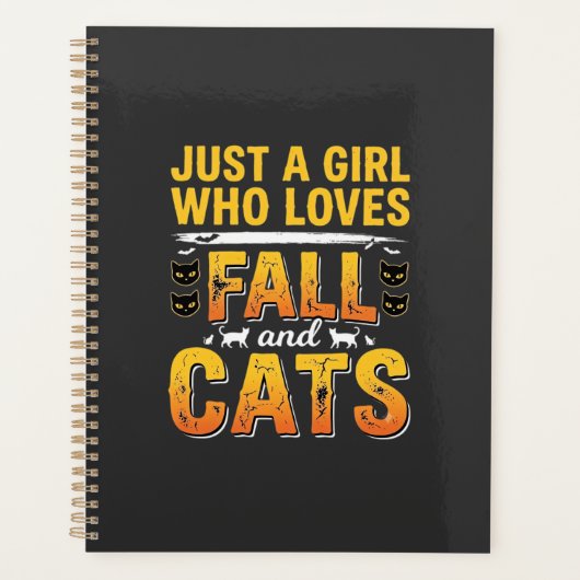 Herfstkatten Meisje Halloween-ontwerp_1 Planner (Voorkant)