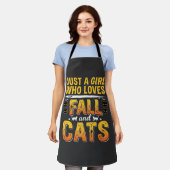 Herfstkatten Meisje Halloween-ontwerp_1 Schort (Gedragen)
