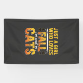 Herfstkatten Meisje Halloween-ontwerp_1 Spandoek (Horizontaal)