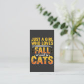 Herfstkatten Meisje Halloween-ontwerp_1 Visitekaartje (Staand voorkant)