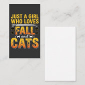 Herfstkatten Meisje Halloween-ontwerp_1 Visitekaartje (Voorkant / Achterkant)