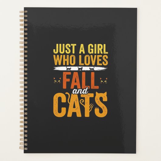 Herfstkatten Meisjesliefhebber Halloween-ontwerp Planner (Voorkant)