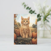 Herfstkitten met pompoenen briefkaart (Staand voorkant)