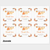 Herfstkleding Line Twins Baby shower Dank je wel Vierkante Sticker (Vel)