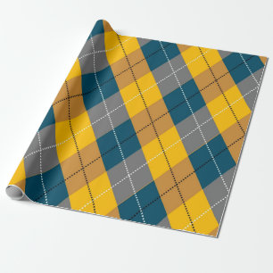 Herfstkleur Argyle geometrisch geruite patroon Cadeaupapier