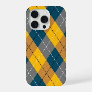 Herfstkleur Argyle geometrisch geruite patroon iPhone 15 Pro Case