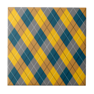 Herfstkleur Argyle geometrisch geruite patroon Tegeltje