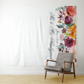 Herfstkleur Bloemige Trouwfoto Achtergrond Wandkleed (In Situ (horizontaal))